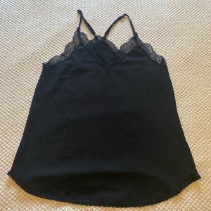 Black Lace Trim Cami Top